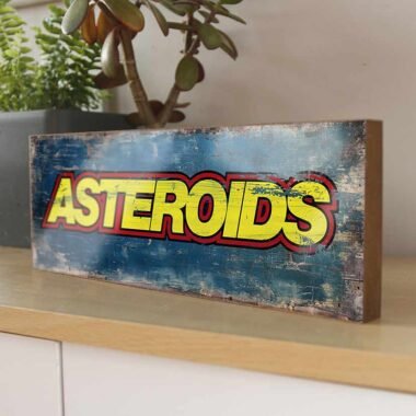 Asteroids classic retro arcade game sign