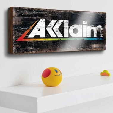 Aklaim retro arcade video game sign