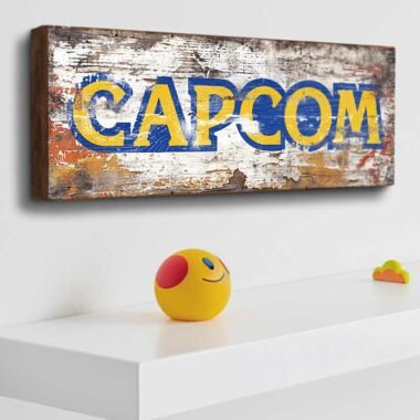 Capcom Retro Game Sign. Perfect for game rooms, offices, or as a unique gift for retro gaming enthusiasts.