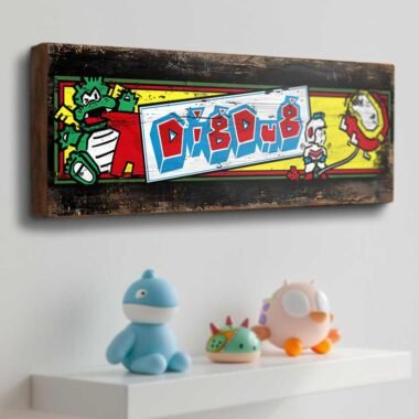 Dive into the nostalgia of classic arcade gaming with our "Dig Dug" Retro Game Sign. This beautifully crafted sign encapsulates the essence of the beloved 1982 arcade game, adding a nostalgic charm to any setting.