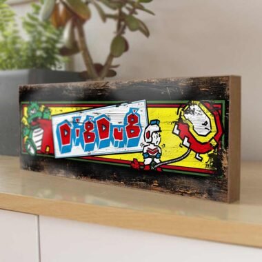 Dive into the nostalgia of classic arcade gaming with our "Dig Dug" Retro Game Sign. This beautifully crafted sign encapsulates the essence of the beloved 1982 arcade game, adding a nostalgic charm to any setting.