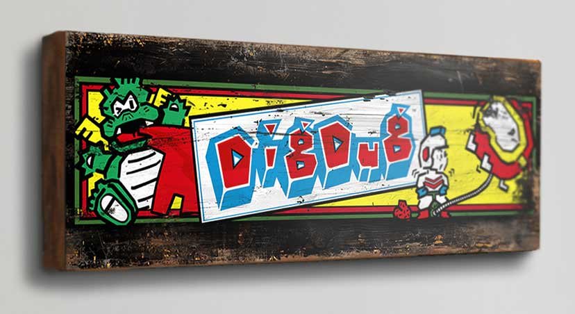 Dive into the nostalgia of classic arcade gaming with our "Dig Dug" Retro Game Sign. This beautifully crafted sign encapsulates the essence of the beloved 1982 arcade game, adding a nostalgic charm to any setting.