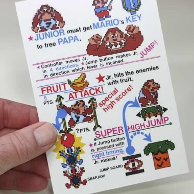 Donkey Kong Junior instruction card. Retro Game Signs