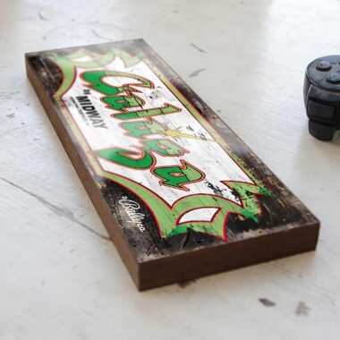 Galaga retro style handmad wooden sign, classic arcade game sign