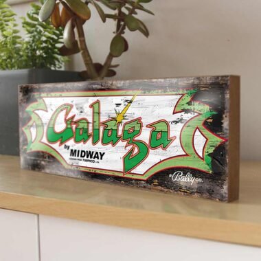 Galaga retro style handmad wooden sign, classic arcade game sign