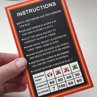 Galaxian instruction card. Retro Game Signs