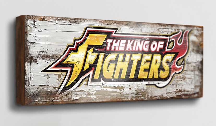 Showcases the vibrant and fiery "The King of Fighters" logo, reflecting the game's intense and competitive spirit.