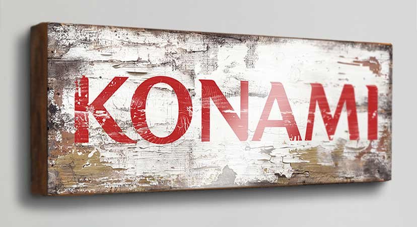 Celebrate the enduring legacy of KONAMI with this beautifully crafted Retro Game Sign