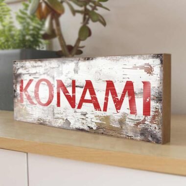 Celebrate the enduring legacy of KONAMI with this beautifully crafted Retro Game Sign