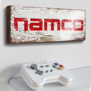 Celebrate the legacy of Namco with this beautifully crafted Retro Game Sign