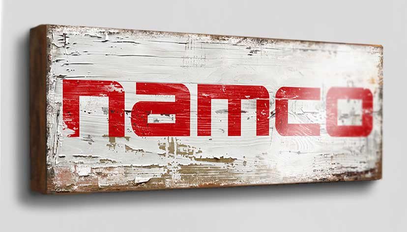 Celebrate the legacy of Namco with this beautifully crafted Retro Game Sign