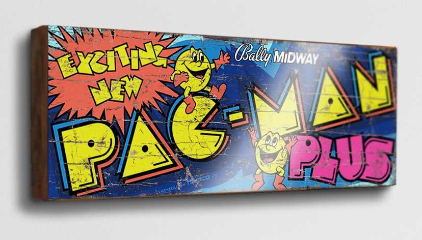 Relive the excitement of the Pac-Man Plus era with this Retro Game Sign. Its bold design and vintage charm make it a must-have piece for any gaming enthusiast